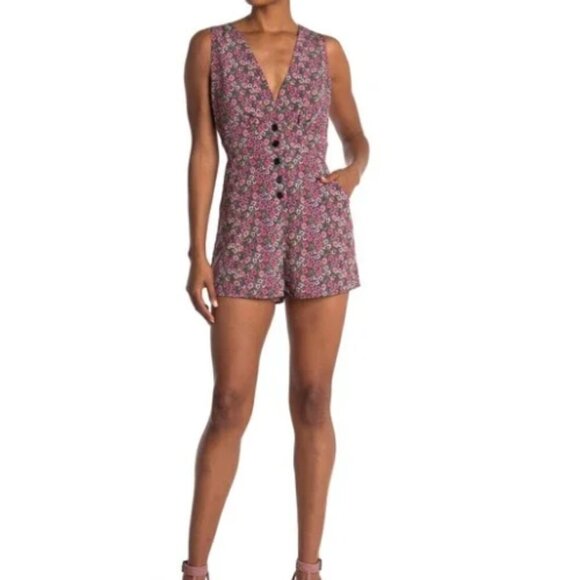 LOST + WANDER orchid button front romper XS - Picture 1 of 7